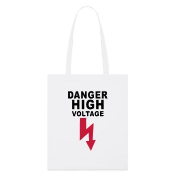 danger high voltage - Stanley/Stella Organic Tote Bag - white - Front