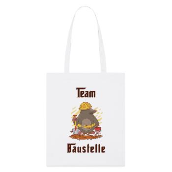 Team Baustelle - Stanley/Stella Bio-Stoffbeutel - Weiß - Vorne