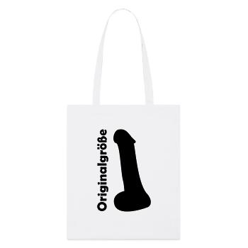Penis Originalgröße - Stanley/Stella Bio-Stoffbeutel - Weiß - Vorne