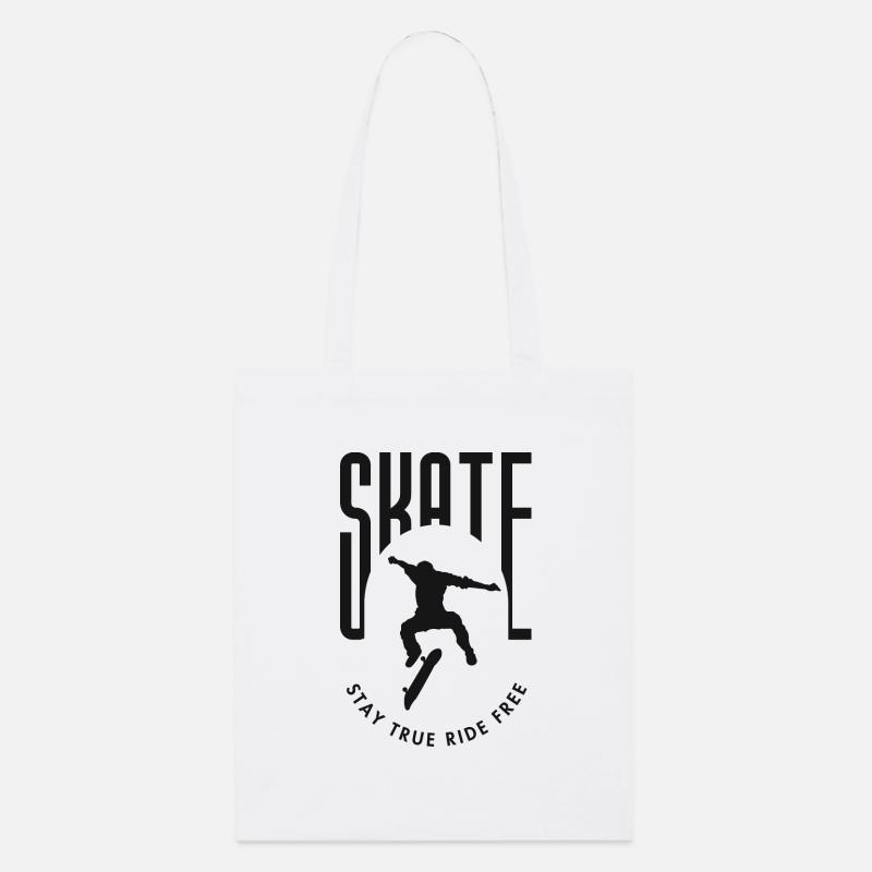 Skateboard Stay True Ride free - Stanley/Stella Bio-Stoffbeutel - Weiß