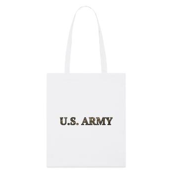 Police de caractères de camouflage militaire Typo - Tote bag bio Stanley/Stella - blanc - Devant