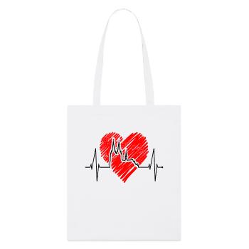 Cologne Skyline Heartbeat Coeur Amour Koelsch Koelner - Tote bag bio Stanley/Stella - blanc - Devant