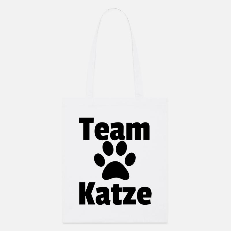 Team Katze schwarz raw - Stanley/Stella Bio-Stoffbeutel - Weiß