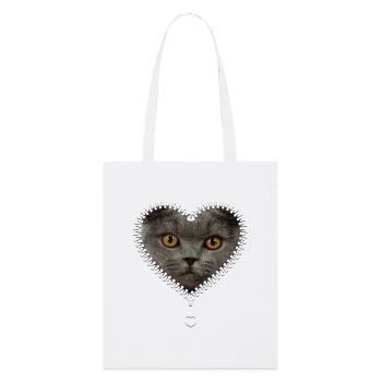 British Shorthair Cat Lovers - Stanley/Stella Organic Tote Bag - white - Front