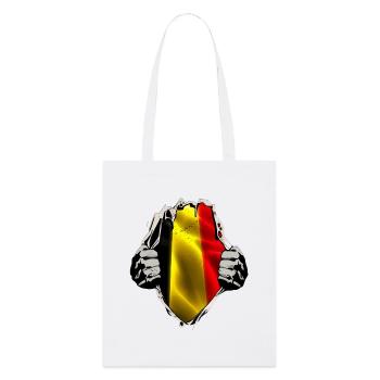 Belgique Drapeau belge sous chemise - Tote bag bio Stanley/Stella - blanc - Devant