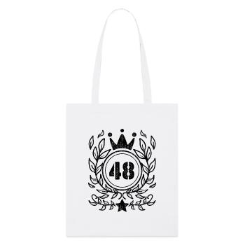48 - Jahrgang Jahr Geburtsjahr 1948 - Stanley/Stella Bio-Stoffbeutel - Weiß - Vorne