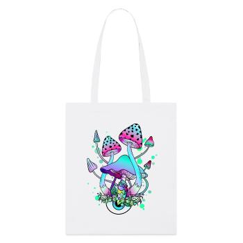 Champignons Magiques Goa Psy Trance Mushroom Art - Tote bag bio Stanley/Stella - blanc - Devant