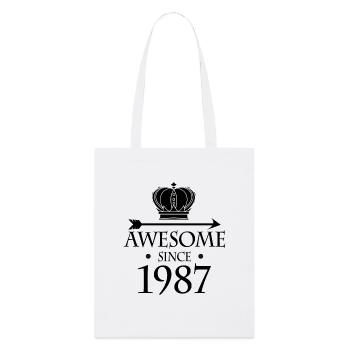 Né en 1987 - Fantastique depuis 1987 - Tote bag bio Stanley/Stella - blanc - Devant