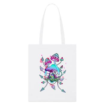 Magic Mushrooms, psychedelische Pilz Augen Kunst - Stanley/Stella Bio-Stoffbeutel - Weiß - Vorne