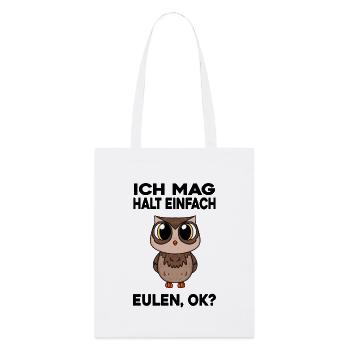 Eule - Stanley/Stella Bio-Stoffbeutel - Weiß - Vorne