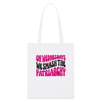 On Wednesdays We Smash The Patriarchy - Stanley/Stella Organic Tote Bag - white - Front