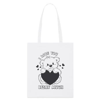 Ich Liebe Dich Bärig Sehr Retro-valentines - Stanley/Stella Bio-Stoffbeutel - Weiß - Vorne