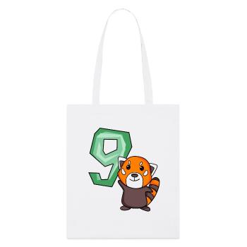 9. Geburtstag Motiv Roter Panda - neun Jahre alt - Stanley/Stella Bio-Stoffbeutel - Weiß - Vorne