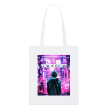 It's All In Your Head Vaporwave Aesthetic Glitch - Stanley/Stella Organic Tote Bag - white - Front