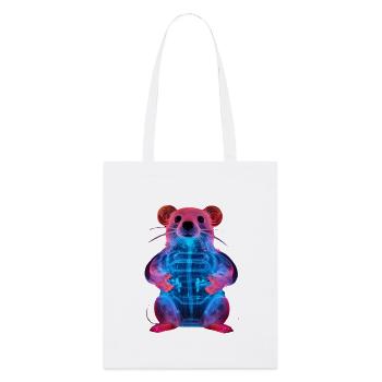 Neon-Leuchtender Ratten-Design - Stanley/Stella Bio-Stoffbeutel - Weiß - Vorne