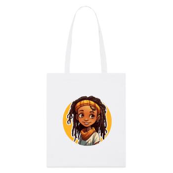 Lässiger Dreadlocks-Stil mit bunter Kopfbedeckung - Stanley/Stella Bio-Stoffbeutel - Weiß - Vorne