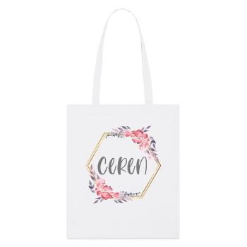 Ceren Turk prénom Turquie cadeau de bébé - Tote bag bio Stanley/Stella - blanc - Devant