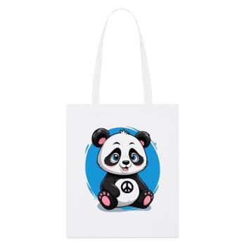 Panda mignon et pacifique - Tote bag bio Stanley/Stella - blanc - Devant