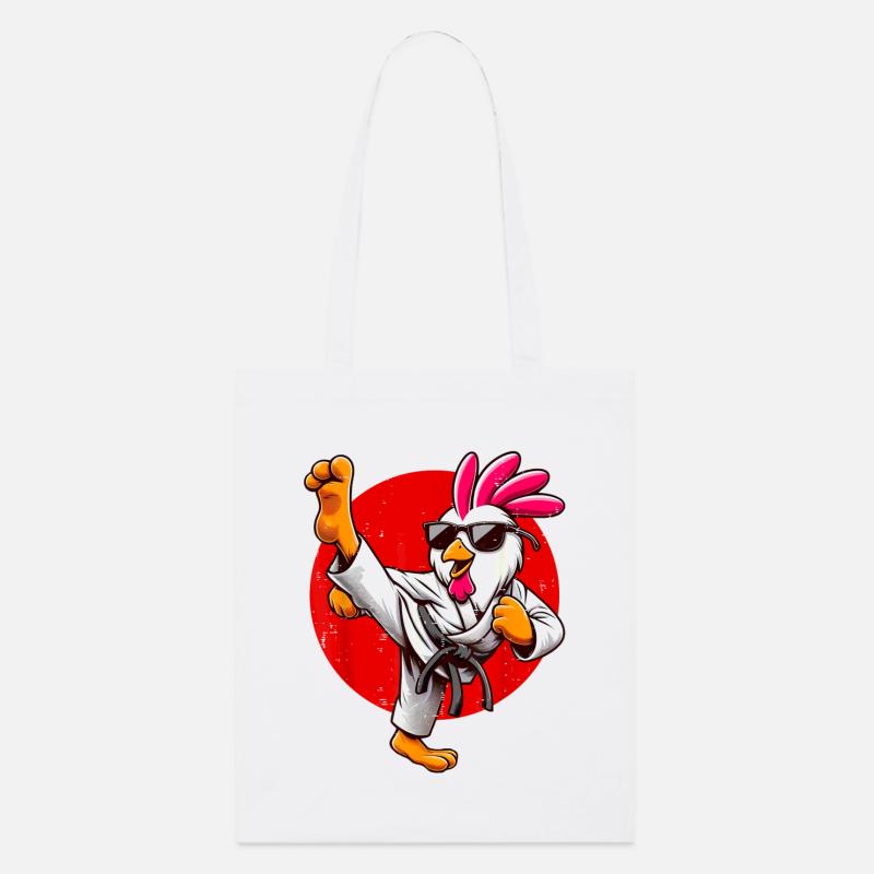 Poulet martial avec lunettes de soleil - Tote bag bio Stanley/Stella - blanc