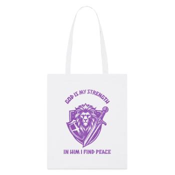 Lion Hero Fighting Spirit Crest Shield Design - Stanley/Stella Organic Tote Bag - white - Front