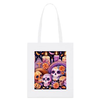 Festlicher Dia de los Muertos, Tag der Toten - Stanley/Stella Bio-Stoffbeutel - Weiß - Vorne