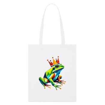 Geometric Polygon Colorful Frog King Queen Art - Stanley/Stella Organic Tote Bag - white - Front