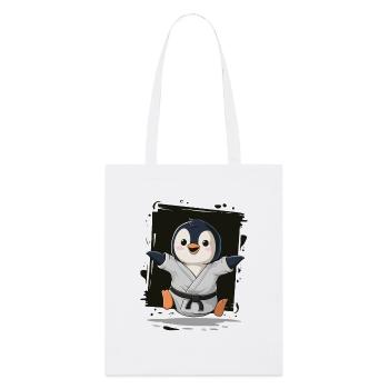 Karaté Penguin Joy pour les enfants - Tote bag bio Stanley/Stella - blanc - Devant