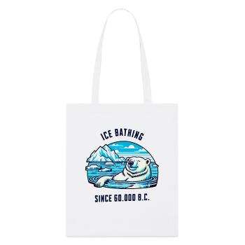 Ours polaire se baignant dans l’Arctique froid physio - Tote bag bio Stanley/Stella - blanc - Devant