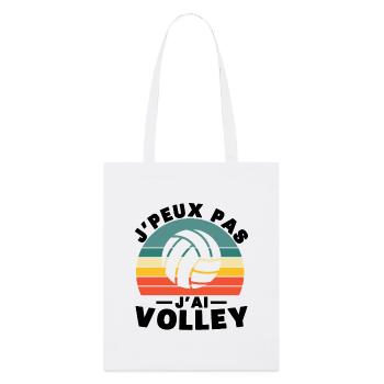 Je peux pas j ai Volley Humour cadeau - Tote bag bio Stanley/Stella - blanc - Devant