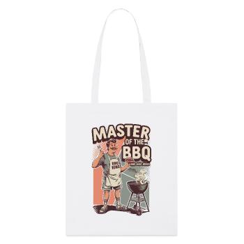 Retro BBQ Master Lustiger Grill König - Stanley/Stella Bio-Stoffbeutel - Weiß - Vorne