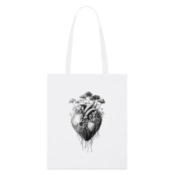 Overgrown Heart Mushrooms Flowers Botanical - Stanley/Stella Organic Tote Bag - white - Front