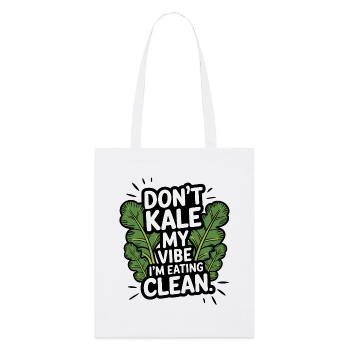 Don't Kale My Vibe Shirt | Lustiges veganes Design - Stanley/Stella Bio-Stoffbeutel - Weiß - Vorne