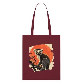 Lemur - Stanley/Stella Organic Tote Bag - burgundy - Front