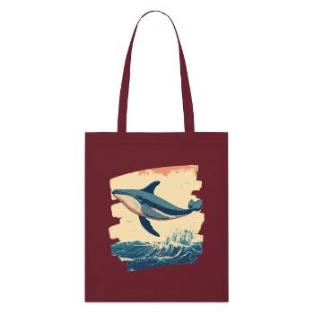 Whale - Stanley/Stella Organic Tote Bag - burgundy - Front