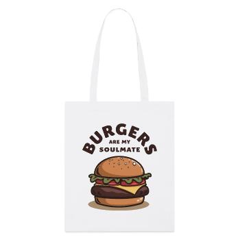 Burgers are my Soulmate Hamburger Fast Food - Stanley/Stella Bio-Stoffbeutel - Weiß - Vorne