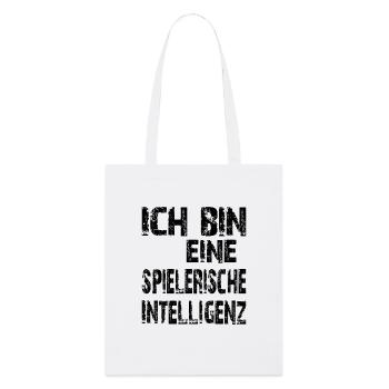 KI Spruch Ich bin eine spielerische Intelligenz - Stanley/Stella Bio-Stoffbeutel - Weiß - Vorne