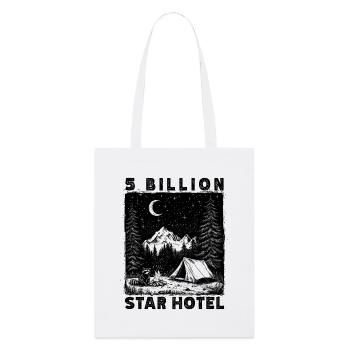5 Milliarden Sterne Hotel Wandern Natur Outdoor - Stanley/Stella Bio-Stoffbeutel - Weiß - Vorne