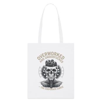 Surmené et sous-évalué - Corporate Skull Design - Tote bag bio Stanley/Stella - blanc - Devant