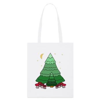 Nuit Forêt étoilée Conifère Sapin - Tote bag bio Stanley/Stella - blanc - Devant