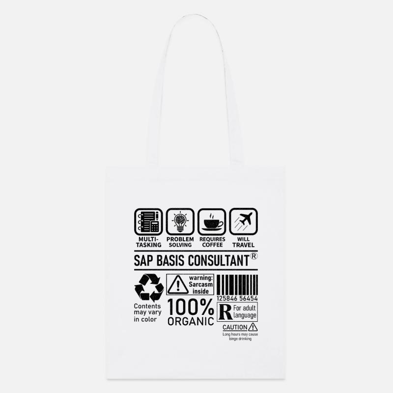 Consultant SAP Basis Consultant : résolution de problèmes multitâches - Tote bag bio Stanley/Stella - blanc