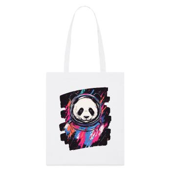 Panda Astronaut - Stanley/Stella Bio-Stoffbeutel - Weiß - Vorne
