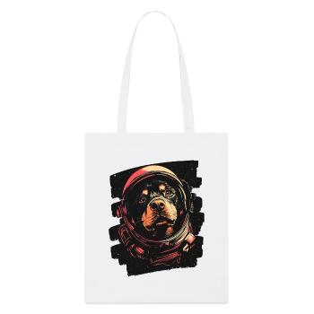 Rottweiler Astronaut - Stanley/Stella Bio-Stoffbeutel - Weiß - Vorne