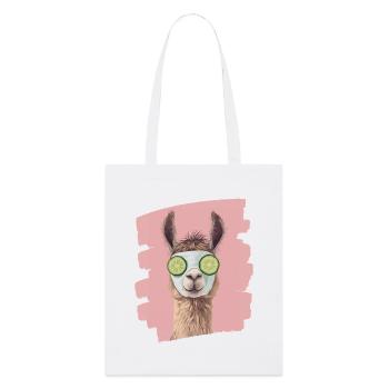 Llama Alpaca Beauty Selfcare Mask - Stanley/Stella Organic Tote Bag - white - Front
