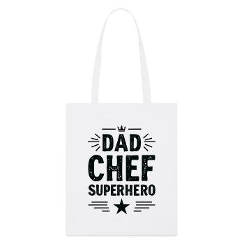 Dad Chef Superhero – Papa Koch Superheld - Stanley/Stella Organic Tote Bag - white - Front