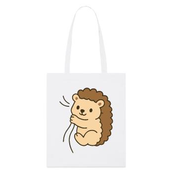 Kuschel-Igel Baby - Stanley/Stella Bio-Stoffbeutel - Weiß - Vorne