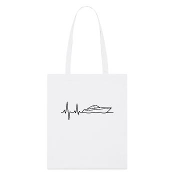 Battement de cœur du bateau – la vie en bateau à moteur - Tote bag bio Stanley/Stella - blanc - Devant