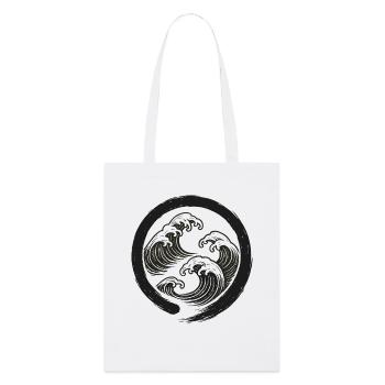 Zen-Wellen Enso-Kreis-Symbol - Stanley/Stella Bio-Stoffbeutel - Weiß - Vorne