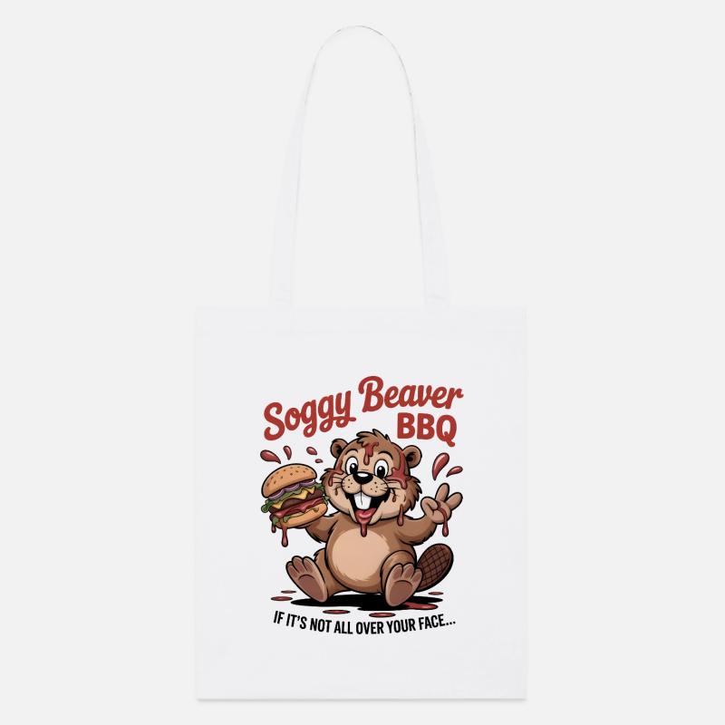BBQ de castor détrempé - Tote bag bio Stanley/Stella - blanc