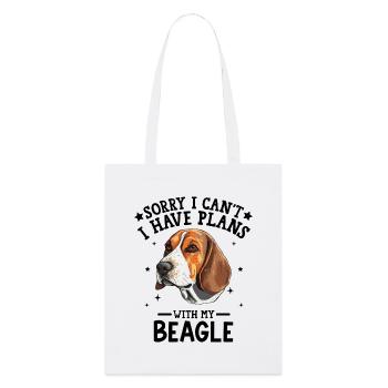 Realistische Beagle-Kopf-Illustration - Stanley/Stella Bio-Stoffbeutel - Weiß - Vorne