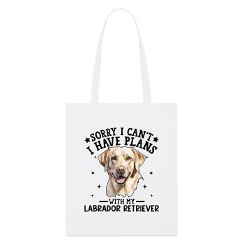 Lebhafte Labrador-Porträtillustration - Stanley/Stella Bio-Stoffbeutel - Weiß - Vorne